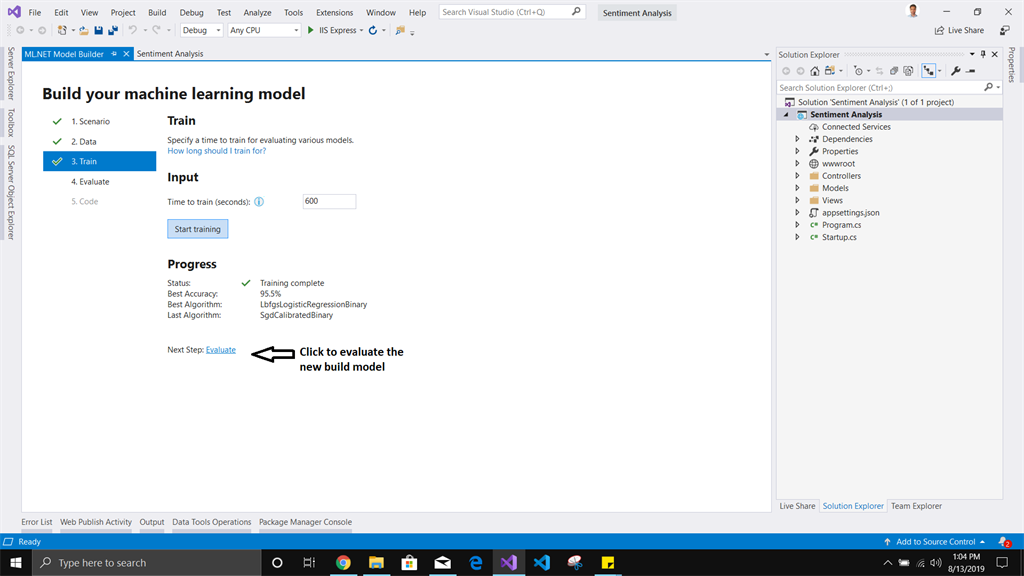 Sentiment Analysis In ASP.NET Core Using ML.Net